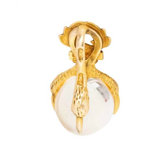 NEW HARLEY DAVIDSON women's claw crystal ball pendant in yellow gold